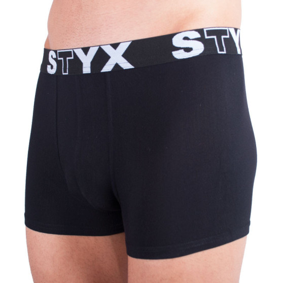 3PACK Boxers para homem Styx desporto elástico superdimensionado preto (3R960)