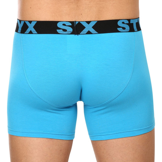 3PACK Boxers para homem Styx longo desportivo elástico azul claro (3U1169)