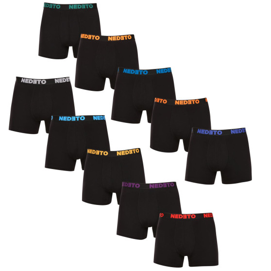 10PACK Boxers para homem Nedeto preto (10NB004b)