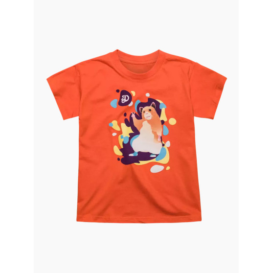 Dedoles T-shirt alegre para crianças Dancing Hamster laranja (D-K-AP-TSH-C-C-1674)