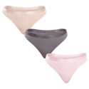 3PACK Tanga para mulher Tommy Hilfiger multicolorido (UW0UW04480 0R4)