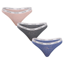 3PACK cuecas brasileiras para mulher Calvin Klein multicolorido (QD5068E-GP8)