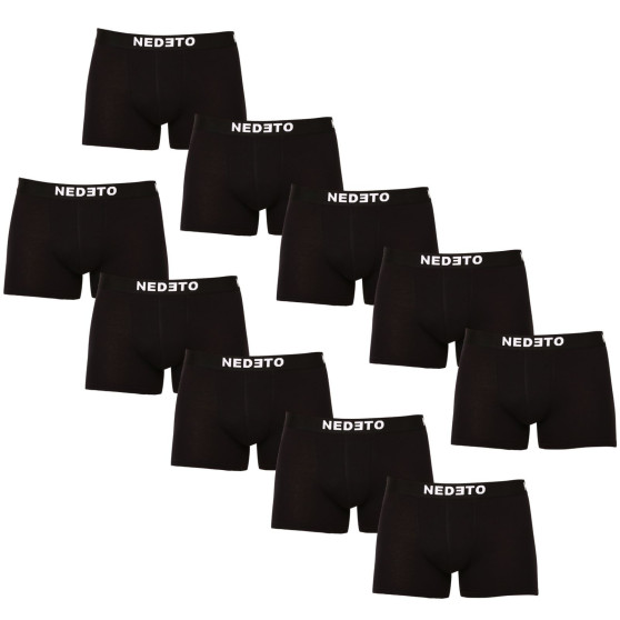 10PACK Boxers para homem Nedeto preto (10NB001b)