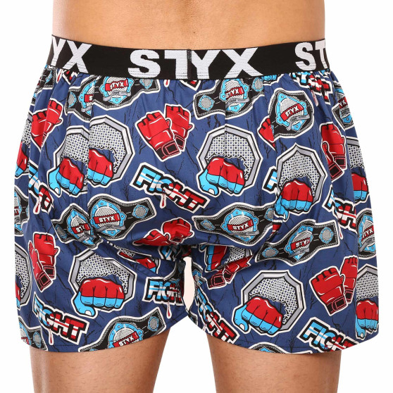 3PACK Boxers para homem Styx arte esportes borracha multicolorido (3B15690)