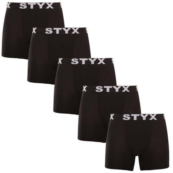 5PACK Boxers para homem Styx long sport borracha preto (5U960)