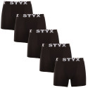 5PACK Boxers para homem Styx long sport borracha preto (5U960)