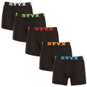 5PACK Boxers para homem Styx long sport borracha preto (5U9602)