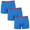 3PACK Boxers para homem Styx longo desporto elástico azul (3U1167)