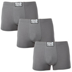 3PACK Boxers para homem Styx borracha clássica dark grey (3Q1063)