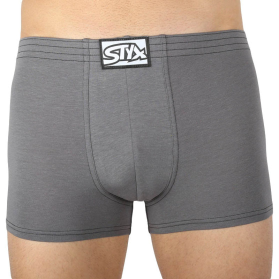 3PACK Boxers para homem Styx borracha clássica dark grey (3Q1063)