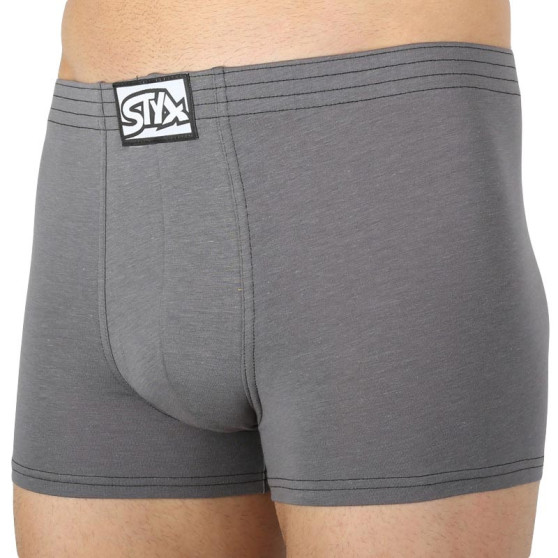 3PACK Boxers para homem Styx borracha clássica dark grey (3Q1063)