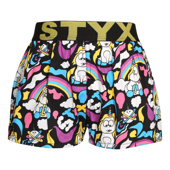 Boxers para crianças Styx arte desporto borracha unicórnio (BJ1158)