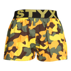 Boxers para crianças Styx arte desporto borracha camuflagem amarelo (BJ1559)