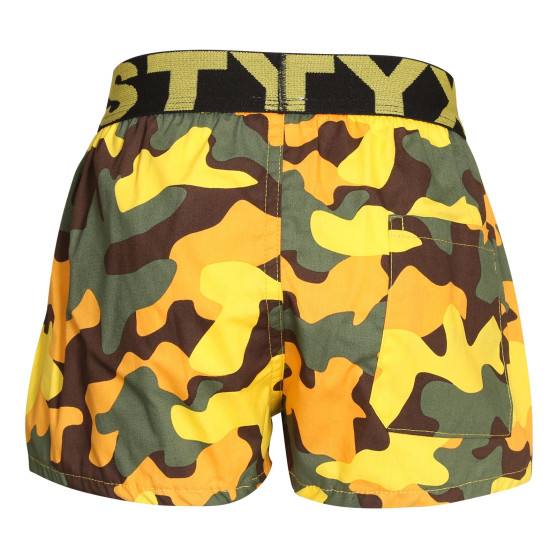 Boxers para crianças Styx arte desporto borracha camuflagem amarelo (BJ1559)