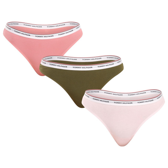 3PACK Tanga para mulher Tommy Hilfiger superdimensionado multicolorido (UW0UW04894 0R6 )