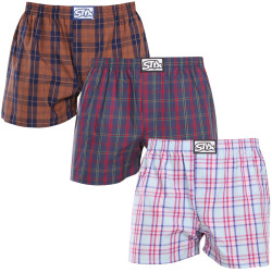 3PACK Boxers para homem Styx borracha clássica multi-coloured (3A20836)