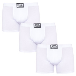 3PACK Boxers para homem Styx longo elástico clássico branco (3F1061)