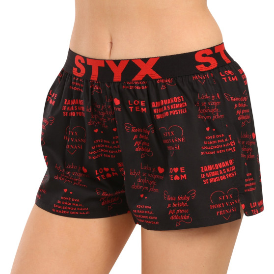 Boxers para mulher Styx arte esportes borracha Letras do Dia dos Namorados (T1757)