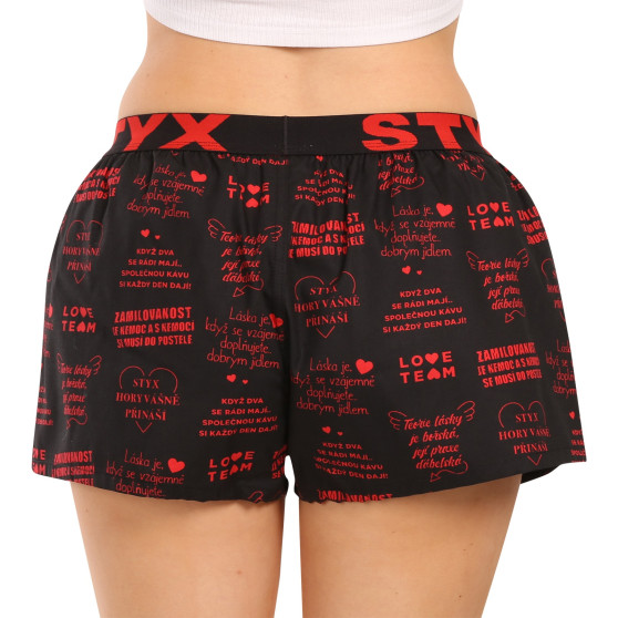 Boxers para mulher Styx arte esportes borracha Letras do Dia dos Namorados (T1757)