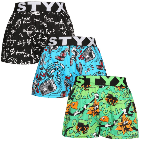 3PACK Boxers para criança Styx arte esportes borracha multicolorido (3BJ15782)