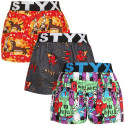 3PACK Boxers para criança Styx arte esportes borracha multicolorido (3BJ15245)