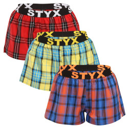 3PACK Boxers para mulher Styx desporto elástico multi-colorido (3T10236)