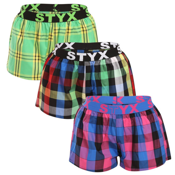 3PACK Boxers para mulher Styx desporto elástico multi-colorido (3T10812)