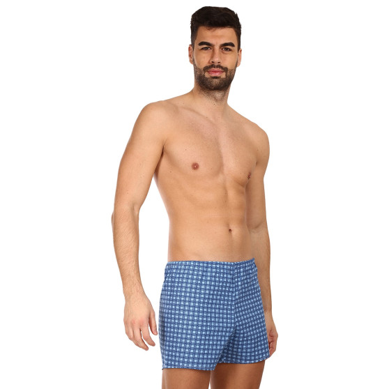 Boxers clássicos para homem Foltýn xadrez azul (K54)