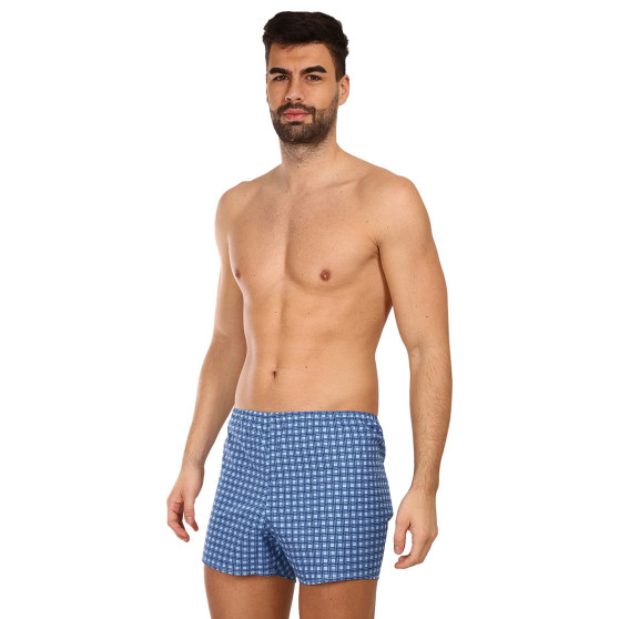 Boxers clássicos para homem Foltýn xadrez azul (K54)