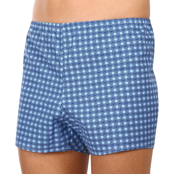 Boxers clássicos para homem Foltýn xadrez azul de tamanho grande (KN78)