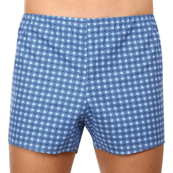 Boxers clássicos para homem Foltýn xadrez azul extra superdimensionado (KN78)