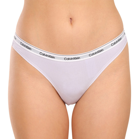 3PACK Tanga para mulher Calvin Klein multicolorido (QD5209E-NPA)