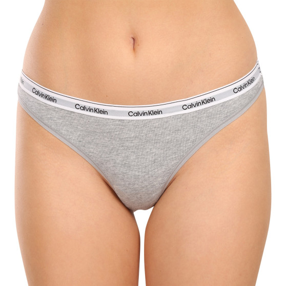 3PACK Tanga para mulher Calvin Klein multicolorido (QD5209E-NPA)