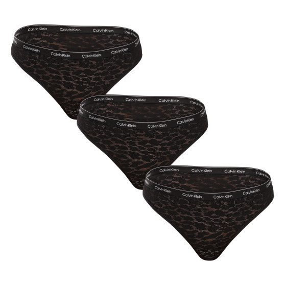 3PACK cuecas brasileiras para mulher Calvin Klein preto (QD5225E-UB1)