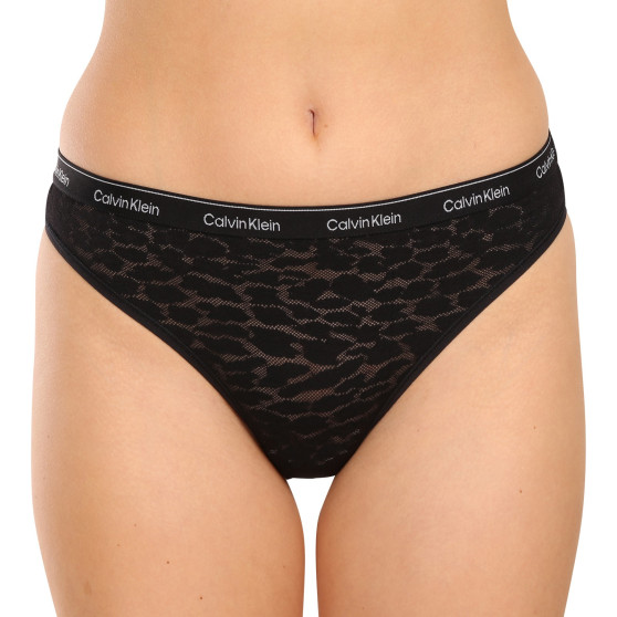 3PACK cuecas brasileiras para mulher Calvin Klein preto (QD5225E-UB1)