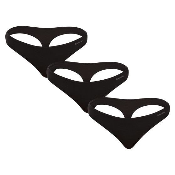 3PACK tanga para mulher Calvin Klein preto (QD5217E-UB1)