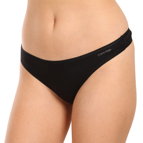 3PACK tanga para mulher Calvin Klein preto (QD5217E-UB1)