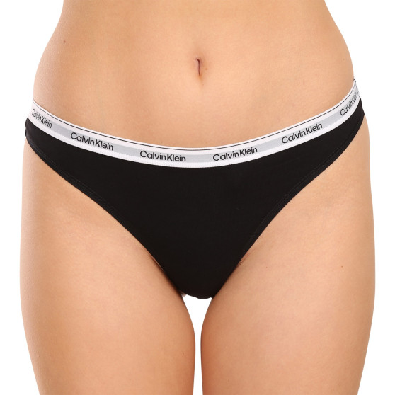 3PACK tanga para mulher Calvin Klein preto (QD5209E-UB1)