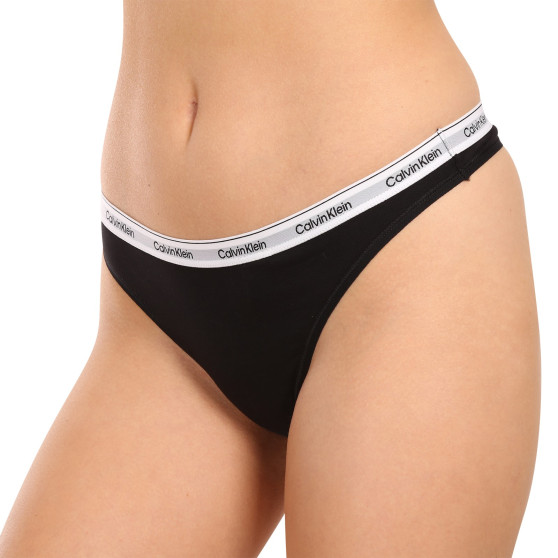 3PACK tanga para mulher Calvin Klein preto (QD5209E-UB1)