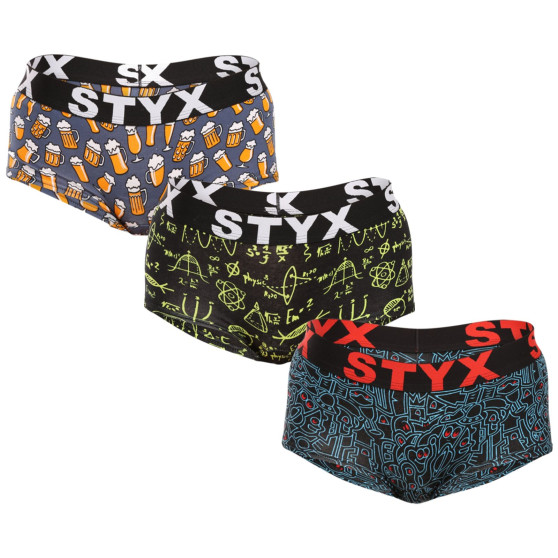 3PACK cuecas para mulher Styx art with leg multicolorido (3IN12672)