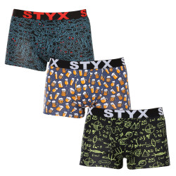 3PACK Boxers para homem Styx arte esportes borracha multicolorido (3G12672/2)