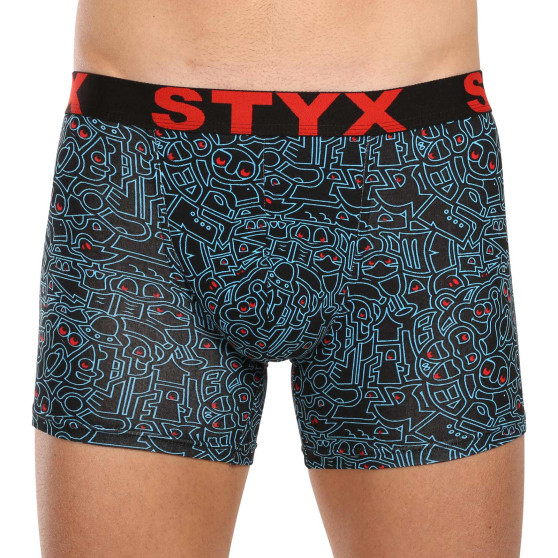 3PACK Boxers para homem Styx arte longa desporto elástico multi-colorido (3U12672/2)