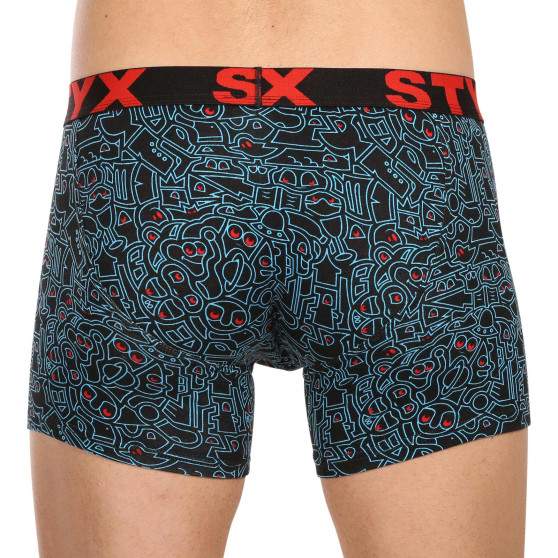 3PACK Boxers para homem Styx arte longa desporto elástico multi-colorido (3U12672/2)