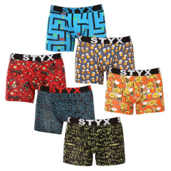 6PACK Boxers para homem Styx arte longa desporto elástico multi-colorido (6U12697124/2)