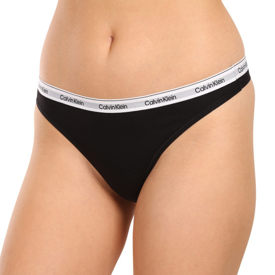 5PACK tanga para mulher Calvin Klein preto (QD5221E-UB1)