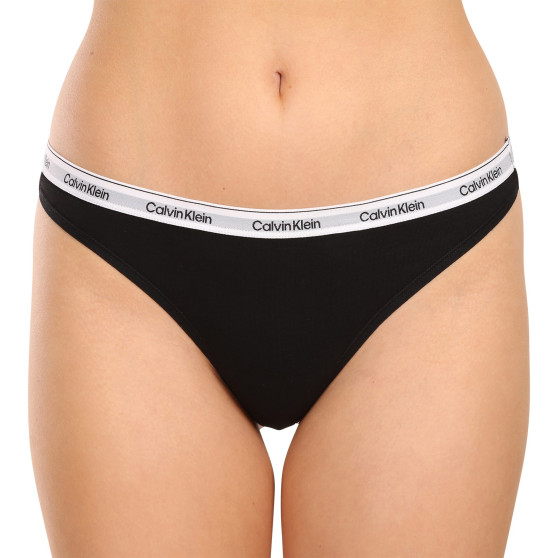 5PACK tanga para mulher Calvin Klein preto (QD5221E-UB1)