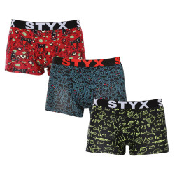 3PACK Boxers para homem Styx arte esportes borracha multicolorido (3G12612)