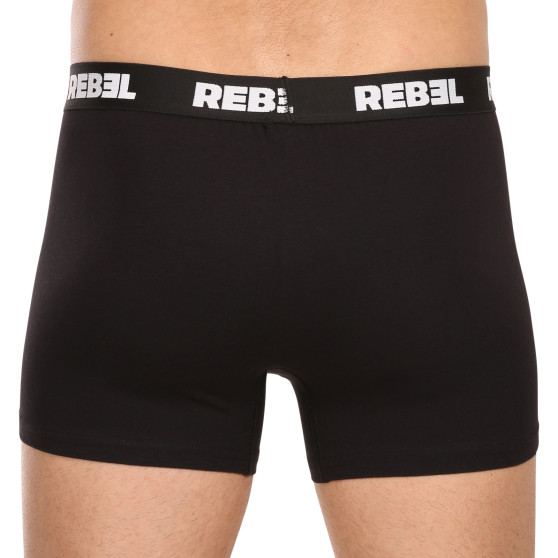 3PACK Boxers para homem Nedeto Rebel preto (3NBR001)