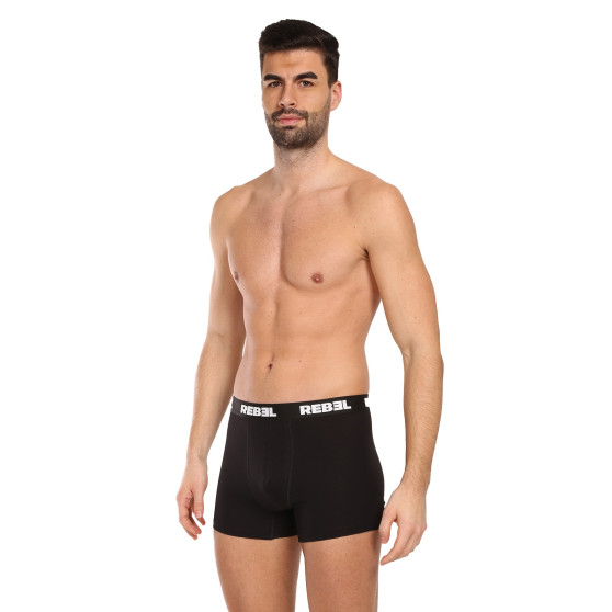 3PACK Boxers para homem Nedeto Rebel preto (3NBR001)