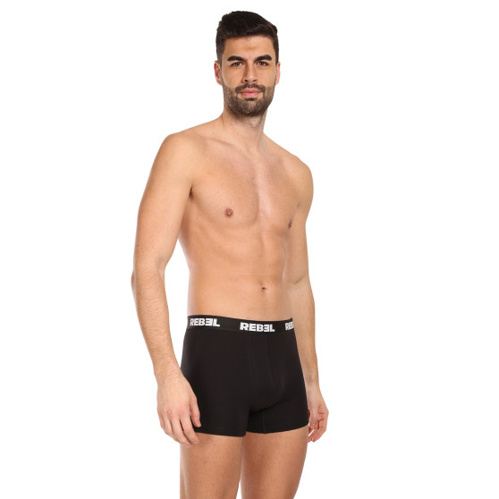 3PACK Boxers para homem Nedeto Rebel preto (3NBR001)